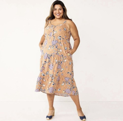 Sonoma rust orange floral - orange,